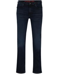 HUGO - Slim-fit Jeans Van Blauw-zwart Stretchdenim - Lyst