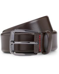 HUGO - Italian-leather Belt With Branded Buckle - Lyst