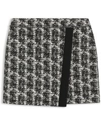 BOSS - Minifalda En Tweed Con Motivo De Plumas - Lyst