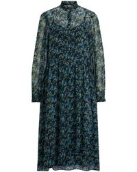 BOSS - Regular-fit Midi-jurk Met Digitale Print - Lyst