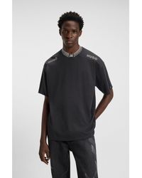 HUGO - X Rb Cotton T-Shirt With Tipping And Logos - Lyst