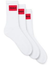 HUGO - Three-Pack Of Short Socks With Logo Labels - Lyst