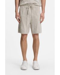 BOSS - Cotton-Blend Shorts With Knitted Graphics - Lyst