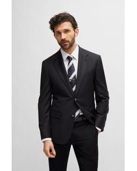 BOSS - Regular-fit Jacket In Virgin Wool With Stretch - Lyst