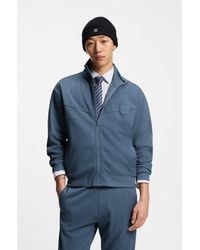 HUGO - Cotton-Blend Sweatshirt With Drop-Needle Stripe - Lyst