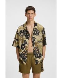 HUGO - Relaxed-Fit Shirt With Floral Print - Lyst