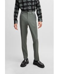HUGO - Slim-fit Trousers In Patterned Super-flex Fabric - Lyst