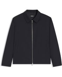 BOSS - Gemusterte Slim-Fit Jacke Aus Elastischer Wolle - Lyst