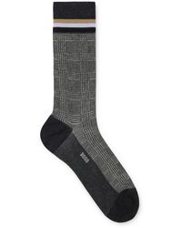 BOSS - Regular-length Checked Socks In Mercerized Stretch Cotton - Lyst