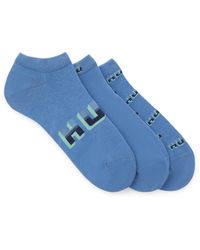 HUGO - Three-pack Of Ankle Socks With Logos - Lyst