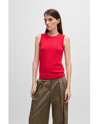BOSS - Sleeveless Top Knitted - Lyst