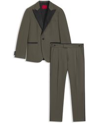 HUGO - Modern-Fit Popeline-Anzug Aus Woll-Mix - Lyst