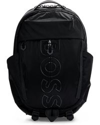 BOSS - Sac à dos multi-poches en velours enduit avec logo apparent - Lyst