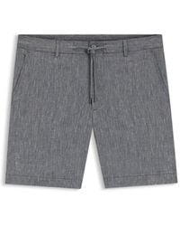 BOSS - Regular-Fit Shorts Aus Leinen-Mix Mit Kordelzug - Lyst