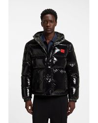 HUGO - Water-Repellent Padded Jacket With Lacquered Finish - Lyst