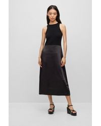 BOSS - Slim-fit Sleeveless Dress In Tonal Fabrics - Lyst