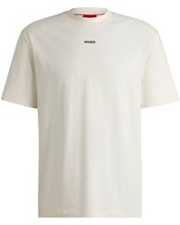HUGO - Relaxed-fit T-shirt Van Katoen Met Logoprint - Lyst