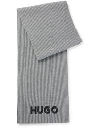 HUGO - Ribbed Scarf - Lyst