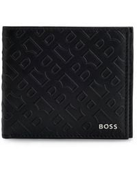 BOSS - Geschenk-Set Mit Geldbörse Und Kartenetui Aus Leder Mit Monogramm-Prägung - Lyst