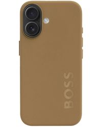 BOSS - Matte Camel-Toned Iphone 16 Case With Emed Logo - Lyst
