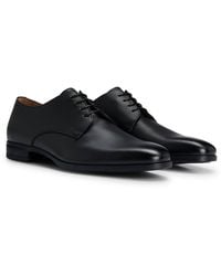 BOSS - Derby Shoes In Structured Leather With Padded Insole - Lyst