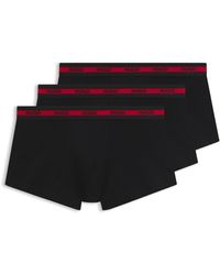 HUGO - Lot de trois boxers courts en coton stretch avec taille logotée - Lyst