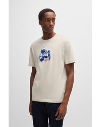 BOSS - Cotton-Jersey T-Shirt With Seasonal Artwork - Lyst