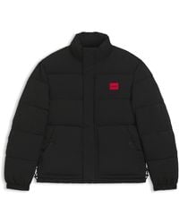 HUGO - Waterafstotend, Gewatteerd Jack Met Logopatch - Lyst
