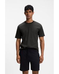 BOSS - Cotton Pyjama Set With All-Over Print T-Shirt - Lyst