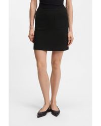 HUGO - Punto Milano Jersey Mini Skirt With Front Pockets - Lyst