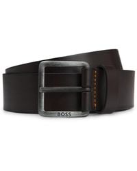 BOSS - Leather Belt With Logo Buckle - Lyst