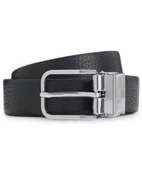 BOSS - Italian-Leather Belt With Logo Keeper - Lyst