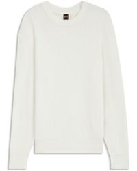 BOSS - Cotton-Blend Sweater With 3D Knitted Structure - Lyst