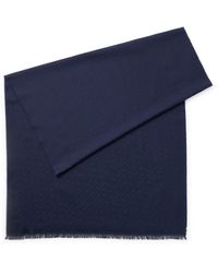 BOSS - Cotton-blend Scarf With Jacquard-woven Monogram Pattern - Lyst