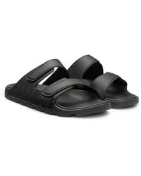 HUGO - Logo Sandals With Double Touch-Closure Straps - Lyst