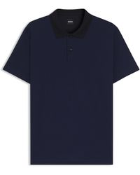 BOSS - Mercerised-Cotton Polo Shirt With Geometric Jacquard - Lyst
