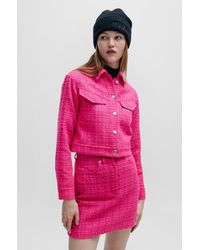 HUGO - Relaxed-fit Jacket In Boucl Fabric With Polished Trims - Lyst