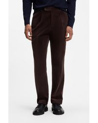 BOSS - Tapered-Fit Corduroy Trousers - Lyst