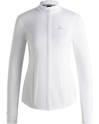 BOSS - Equestrian Slim-Fit Show Blouse With Crystal Trims - Lyst