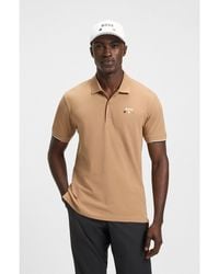 BOSS - Active Paddy Mercerised-Cotton Polo Shirt With Grid Trims - Lyst