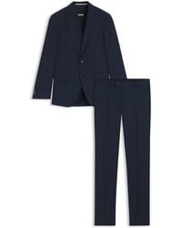 BOSS - Slim-Fit Pak Van Scheerwol Met Microdessin - Lyst