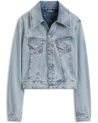BOSS - Slim Trucker Jacket With Marble-Wash Denim - Lyst