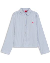 HUGO - Camisa De Pijama De Algodón Con Logo De Corazón - Lyst