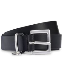 HUGO - Italian-leather Belt With Logo-charm Keeper - Lyst