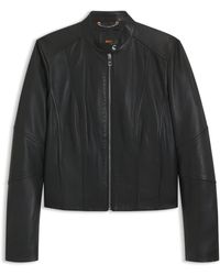 BOSS - Regular-Fit Jas Van Leer - Lyst