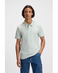 BOSS - Slim-Fit Stretch-Cotton Polo Shirt With Logo Patch - Lyst