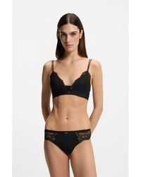 BOSS - Premium Lace Bralette With Mesh Pleating - Lyst