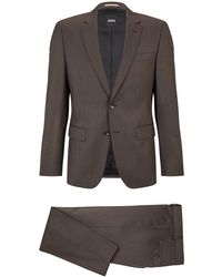 Mens Clothing Suits Two-piece suits for Men Mauro Grifoni Wool Suit in Dark Brown Brown 