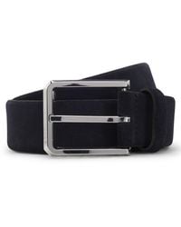 BOSS - Suede Belt With-Tone Buckle - Lyst