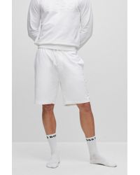 BOSS - Cotton-terry Loungewear Shorts With Emed Logo - Lyst